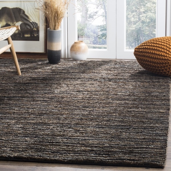 Safavieh Hand-knotted All-Natural Charcoal Grey Hemp Rug - 9' x 12'
