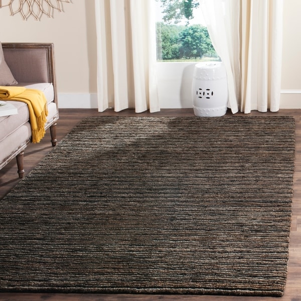 Safavieh Hand-knotted All-Natural Charcoal Grey Hemp Rug - 9' x 12'