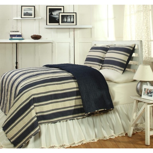 Camden Blue 3-piece Twin-size Quilt Set