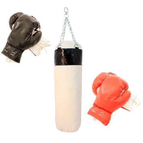 Pro Boxing Set of 2 Pairs Gloves with Punching Bag