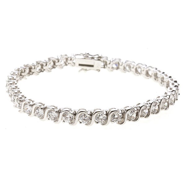 Sterling Essentials Silver 7 5 Inches Cubic Zirconia Sterling Essentials Silver 7 5 Inches Cubic Zirconia Tennis Bracelet