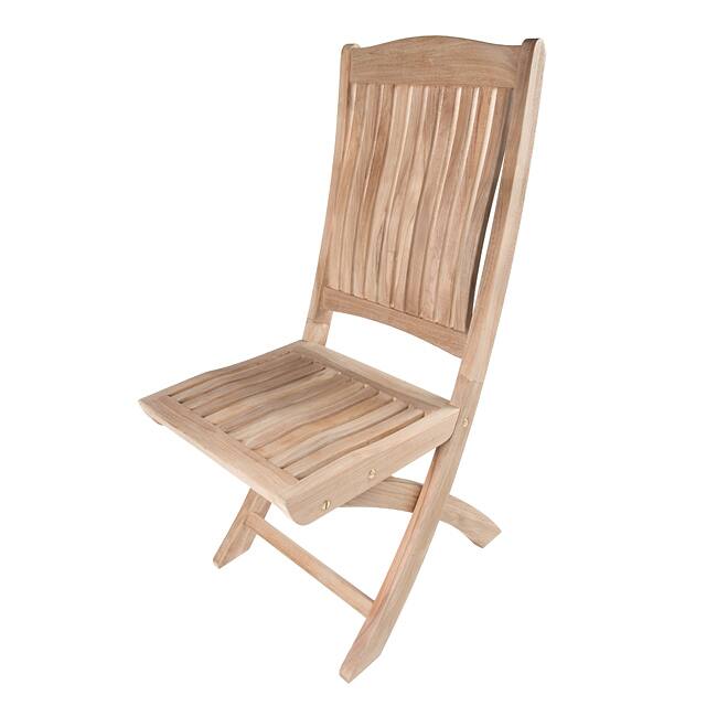 Solid Teak Folding Outdoor Dining Chairs (Set of 2)