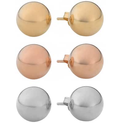Fremada 14k Gold 8mm Ball Stud Earrings
