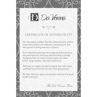 DaVonna 14k Gold 6-7 mm Black Freshwater Pearl Necklace 16-inch