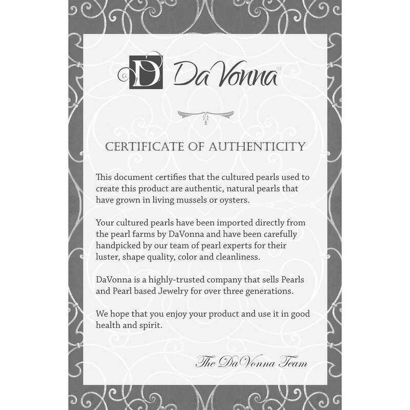 DaVonna 14k Gold 6-7 mm Black Freshwater Pearl Necklace 16-inch