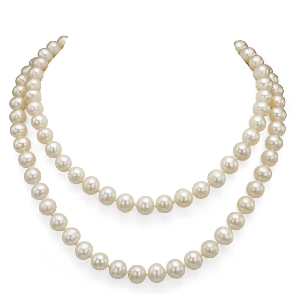 DaVonna White Freshwater Pearl Endless Necklace, 48-inch