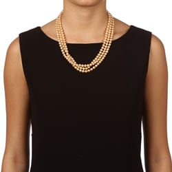 DaVonna Golden FW Pearl 64 inch Endless Necklace (6.5 7 mm) DaVonna Pearl Necklaces