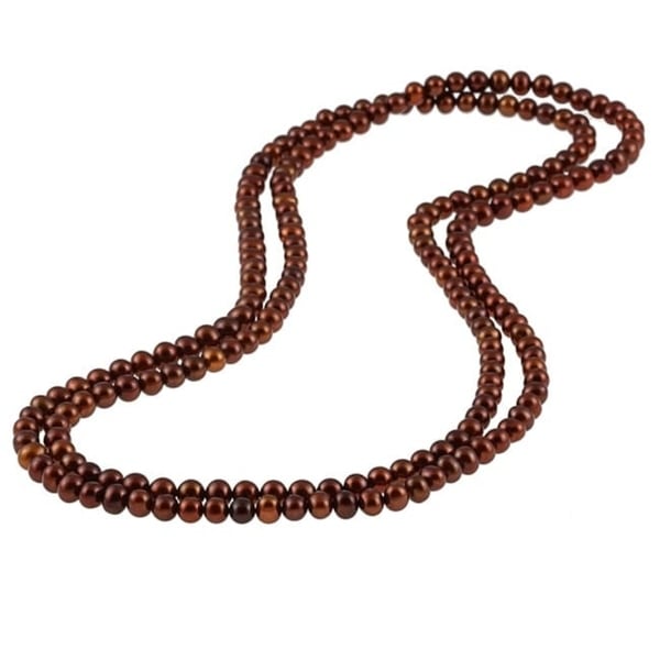 DaVonna Brown FW Pearl 48-inch Endless Necklace (7-7.5 mm)