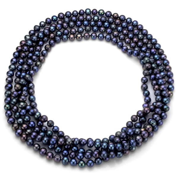 AA 6-7mm TAHITIAN BLACK PEARL NECKLACE 100 INCH