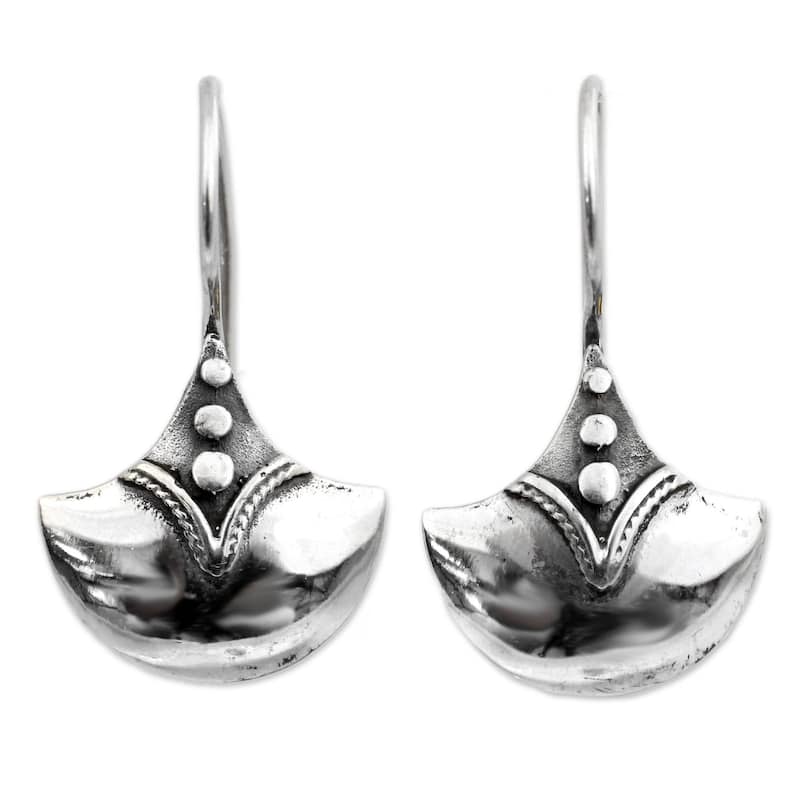 NOVICA Handmade Sterling Silver Modern Romantic Dangle Earrings (Thailand) - Silver - White