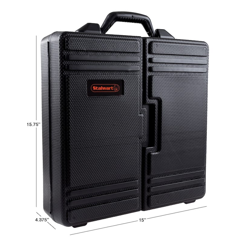 18V Cordless Drill Set - 78-Piece Tool Set with Drill Bits, Sockets, Driver Bits, Flashlight and Tool Box by Stalwart (Red)