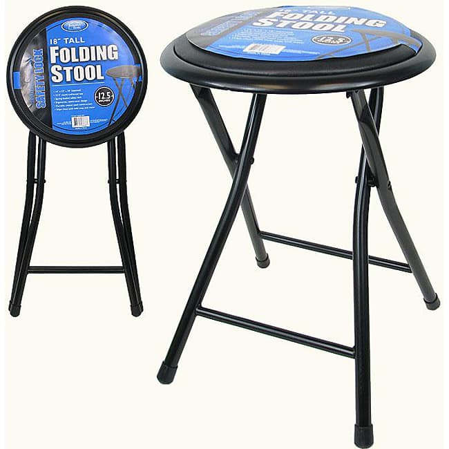 18-inch Black Folding Stools (Set of 2)