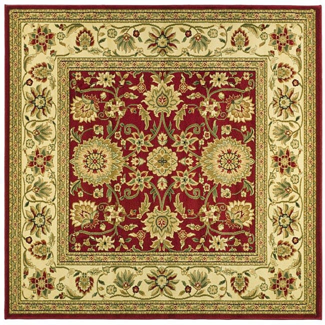 Lyndhurst Collection Majestic Red/ Ivory Rug (8 Square)