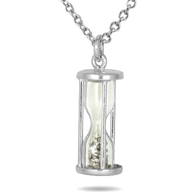 Marquee Sterling Silver 'Time in a Bottle' 1/2ct TDW Diamond Dust Necklace