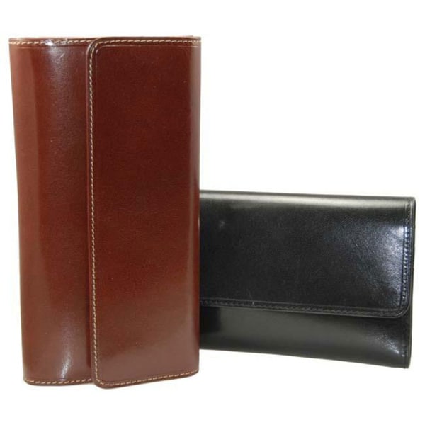 Castello RFID Women's Checkbook Clutch Leather Wallet