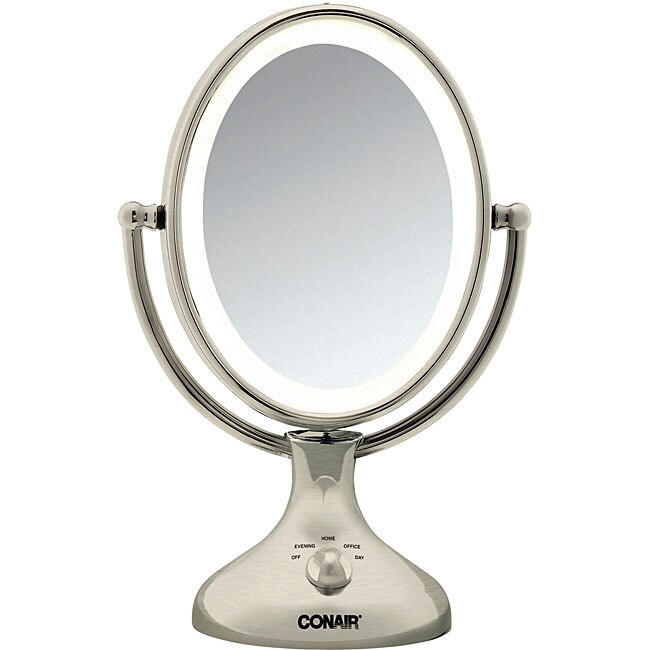 Shop Conair Nickel Double Sided 1x 5x Lighted Makeup Mirror Overstock 4717905