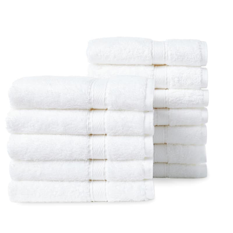 Porch & Den Harcourt Turkish Cotton Washcloth (Set of 12) - White