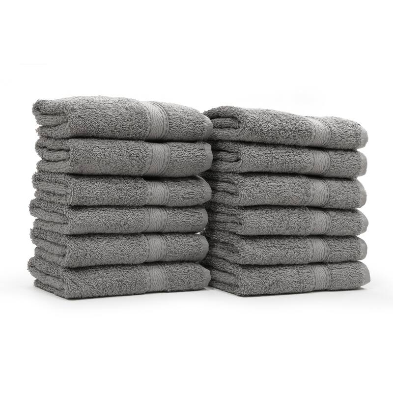Porch & Den Harcourt Turkish Cotton Washcloth (Set of 12) - Dark Grey