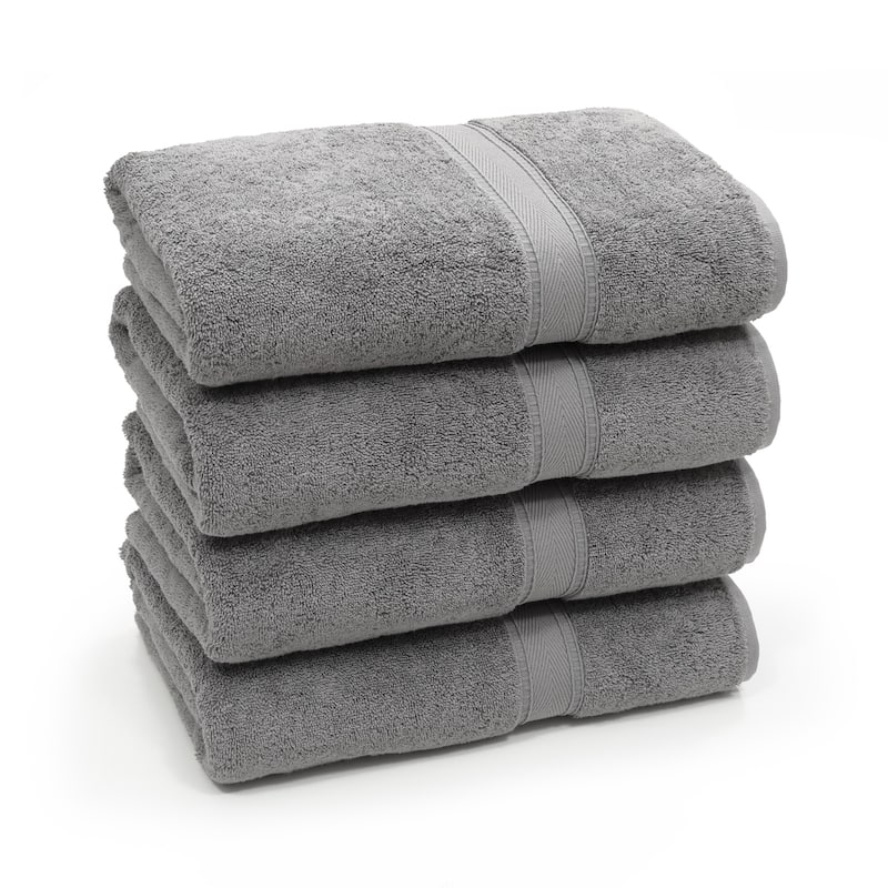 Authentic Hotel and Spa Turkish Cotton Bath Towels (Set of 4) - DARK GREY