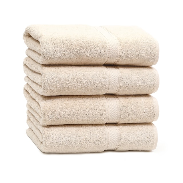 Authentic Hotel and Spa Turkish Cotton Bath Towels (Set of 4) - Beige