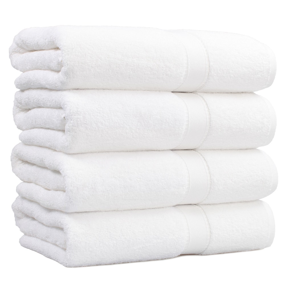 Villa Turkish Cotton Bath Towels - 4 Pieces, White