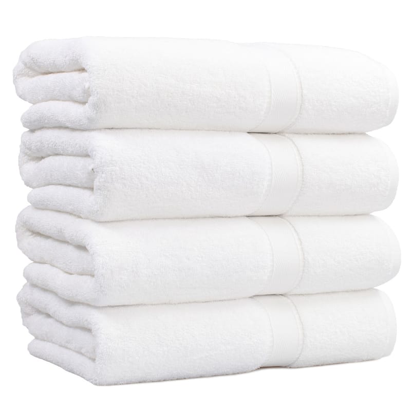 Authentic Hotel and Spa Turkish Cotton Bath Towels (Set of 4) - White