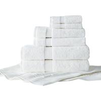 Authentic Hotel and Spa Turkish Cotton Squares Embroidered White