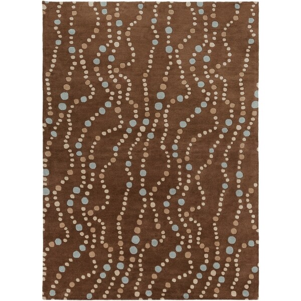 Hand-tufted Brown Contemporary Geometric Mayflower Wool Area Rug - 8' X 11'