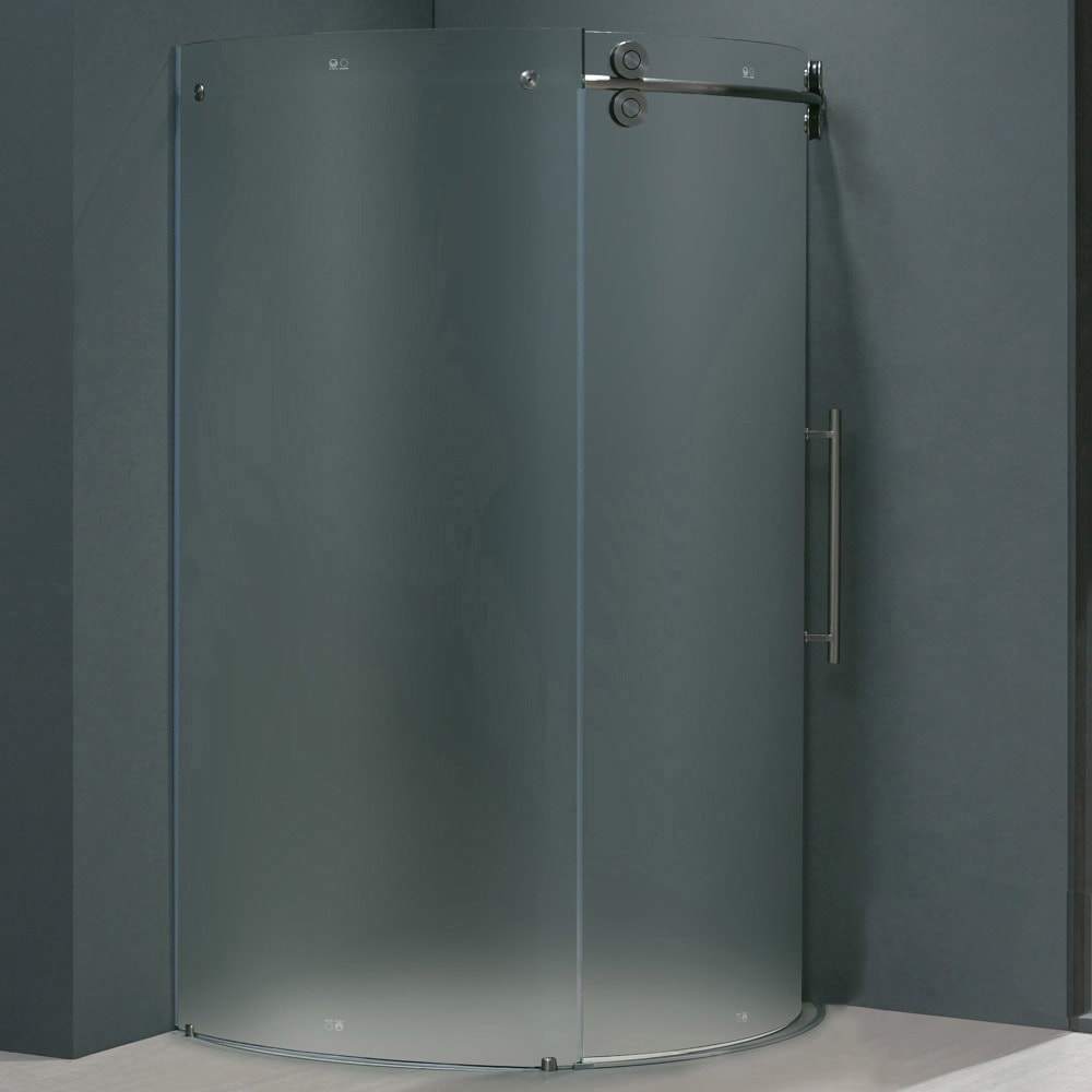 Vigo 40 X 40 Frameless Round Frosted Right sided Shower Enclosure