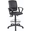 Boss LeatherPlus Multifunctional Drafting Stool with Arms