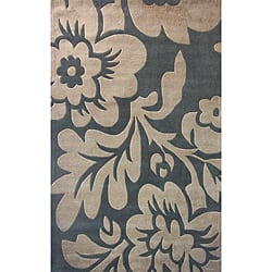 slide 2 of 3, nuLOOM Hand-tufted Pino Collection Floral Slate Rug - 7'6 x 9'6