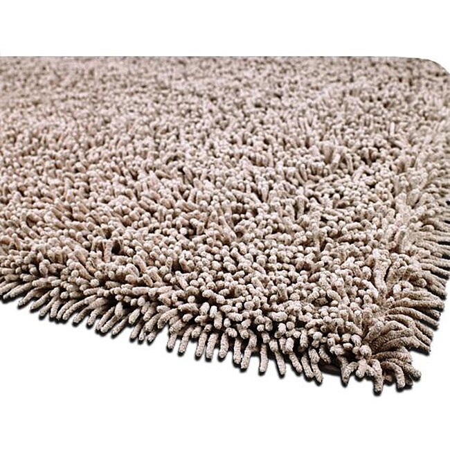 Handwoven Premium Shaggy Beige Cotton Rug (4' Round) Free Shipping