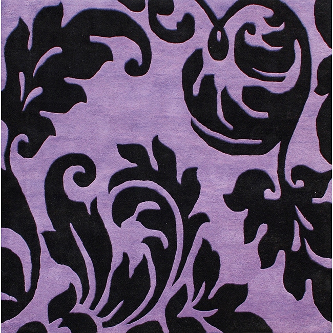Alliyah Handmade Purple New Zealand Blend Wool Rug Wool Rug - 6'