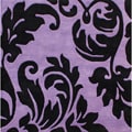 Alliyah Handmade Purple New Zealand Blend Wool Rug Wool Rug - 6'