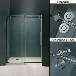 Low Price Vigo 48-inch Clear Glass Frameless Sliding Shower Door