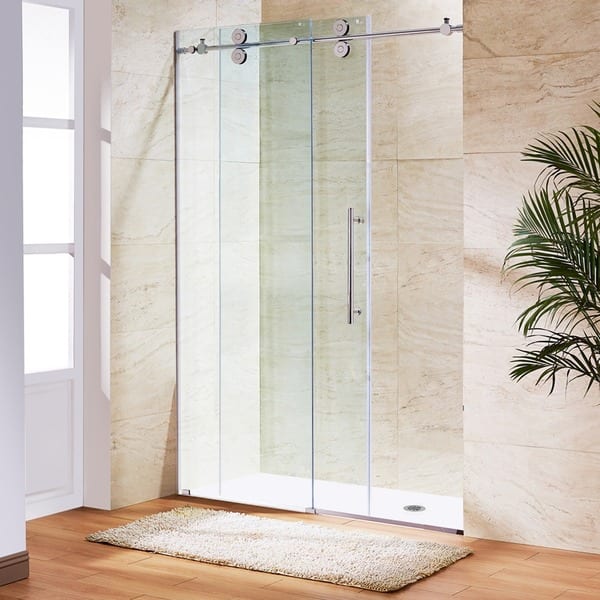 Shop Vigo Elan Clear Adjustable Frameless Sliding Shower