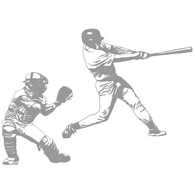 Baseball Grand Slam and Catcher Sudden Shadows Wall Decal