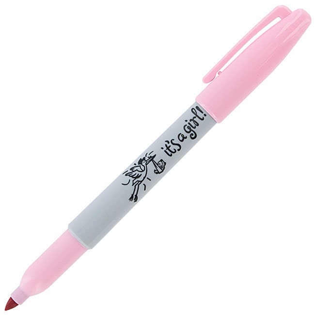 Sharpie Permanent Fine Point Pink 'It's A Girl' Markers (Pack of 12