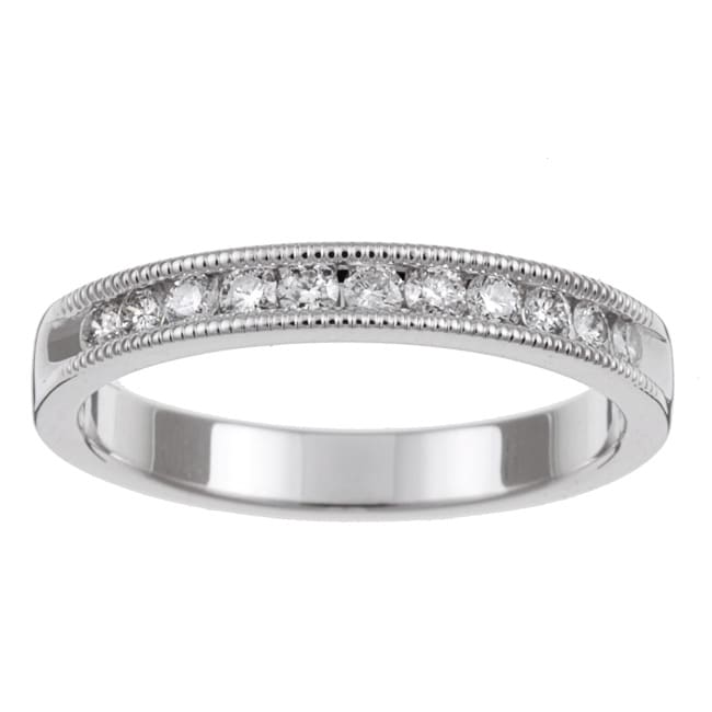 Unending Love 14k White Gold 1/4ct TDW Diamond Miligrain Wedding Band (H-I, I1-I2)