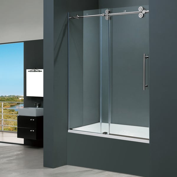 Vigo 60-inch Clear Glass Frameless Tub Sliding Door ...