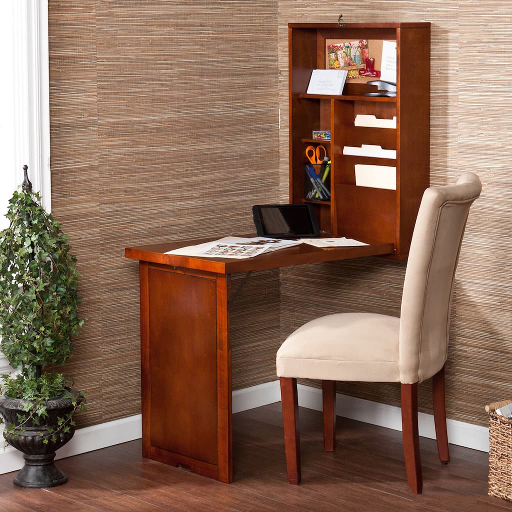 SEI Furniture Murphy Walnut Fold-out Convertible Desk