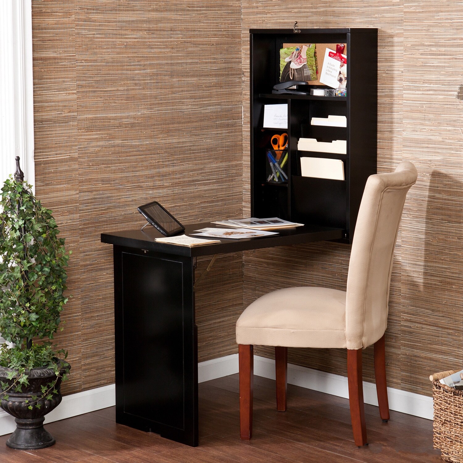 Shop Murphy Black Fold Out Convertible Desk Overstock 4733629