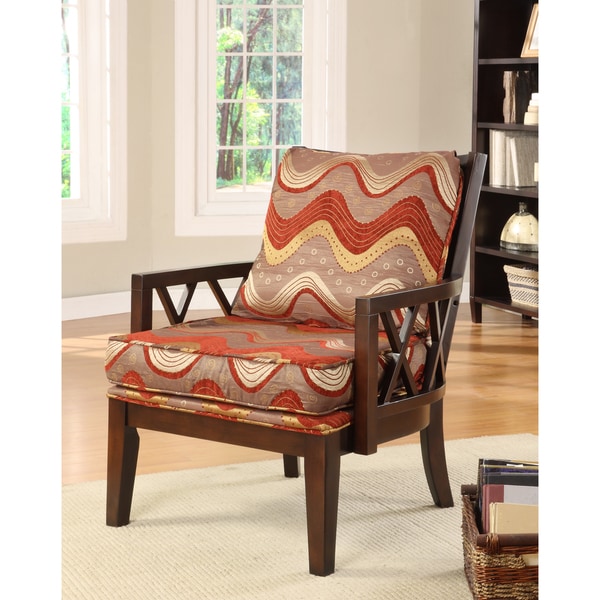 Furniture of America Pasadena Dark Walnut Upholstered Accent Chair