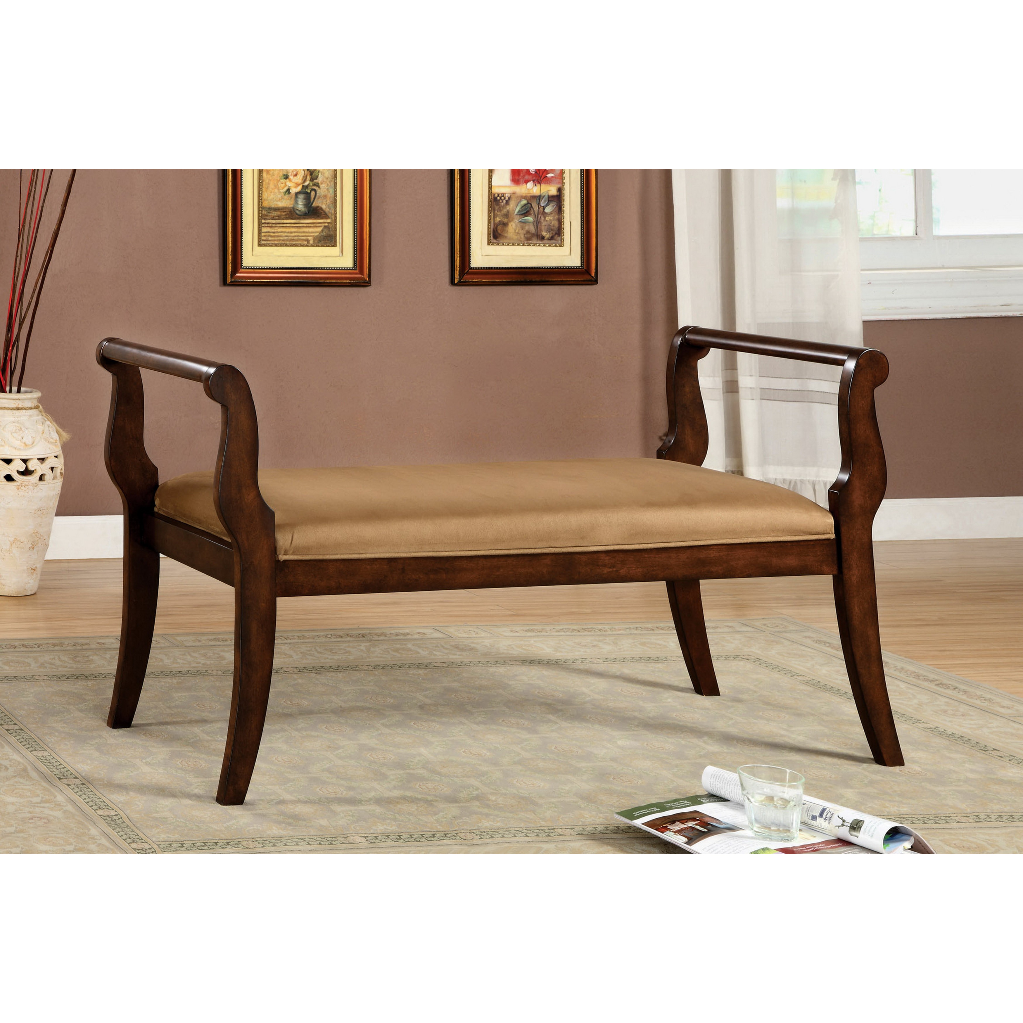 Furniture Of America Wood European style Settee Bench