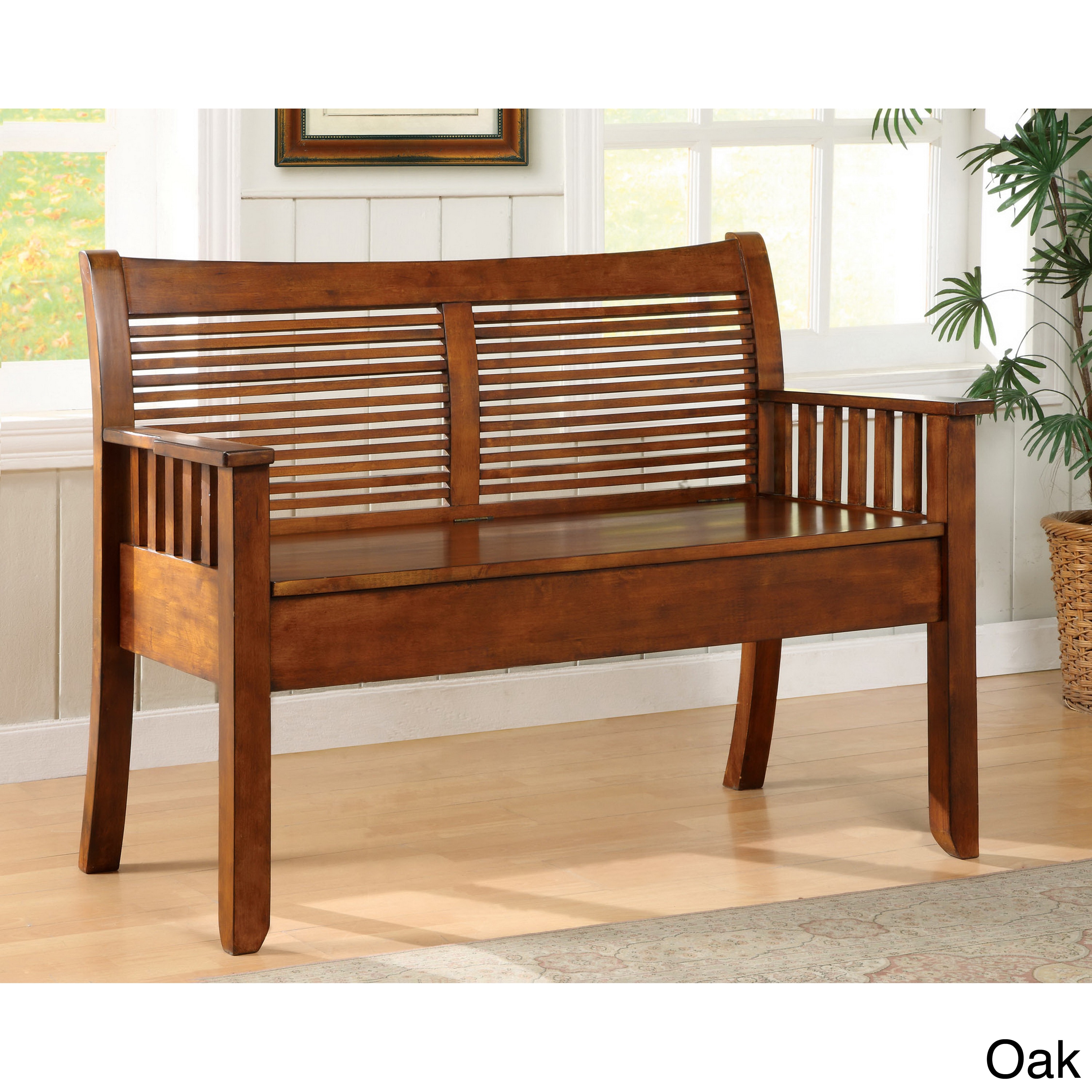 Furniture Of America Solid Wood Storage Bench