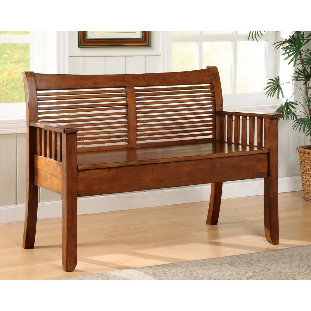 Furniture of America Solid Wood Storage Bench