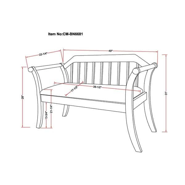 Pitchfork Country Dark Oak Fabric Padded Entryway Bench by The Gray ...