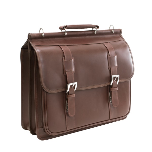 McKlein Halsted Brown Double Compartment 15.4 inch Laptop Briefcase
