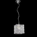 Chrome/ Crystal 1-light Mini Pendant Square Chandelier