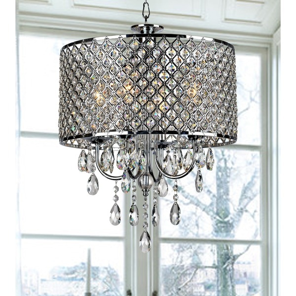 Chrome Finish 4 light Round Chandelier   12645633  